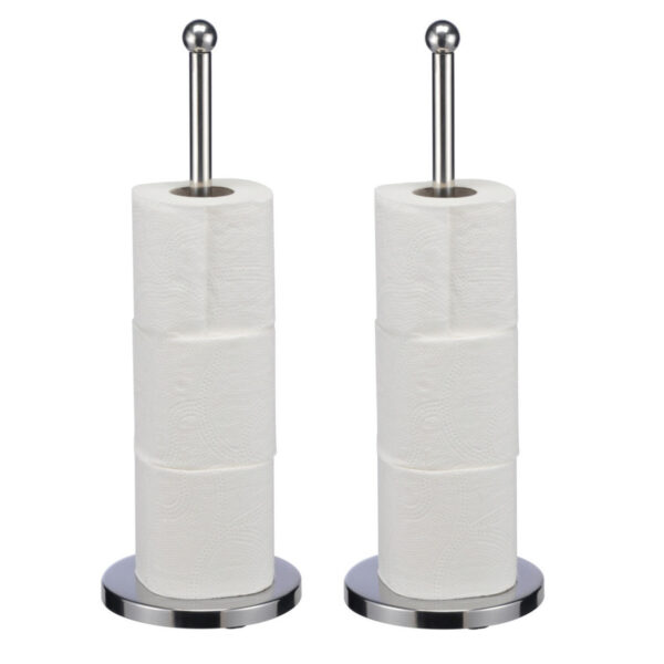 HI toiletrolhouder - 2x - 42 cm - rvs zilver - wc-rol houder