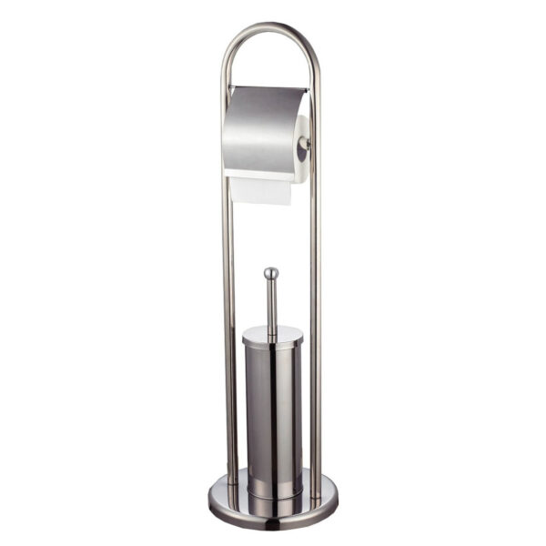 Toiletgarnituur - toiletborstel met toiletrolhouder - 78 cm - RVS