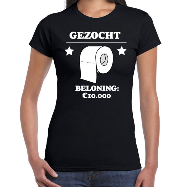 Gezocht toiletpapier t-shirt zwart voor dames S -