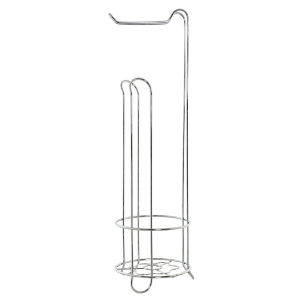 Items Toiletrolhouder - zilverkleurig - bloemetjespatroon - 60 cm