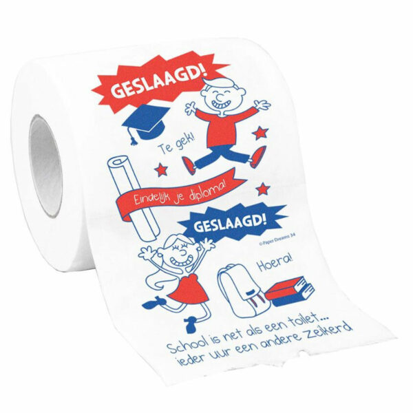 Toiletrol/wc-papier rol geslaagd cadeau feestversiering/decoratie