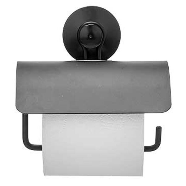 Berilo Toiletrol houder voor de wand - RVS - 13 cm - mat zwart - 1 rol