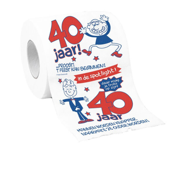 Rollen toiletpapier 40 jaar man - 40e verjaardag - cadeau -