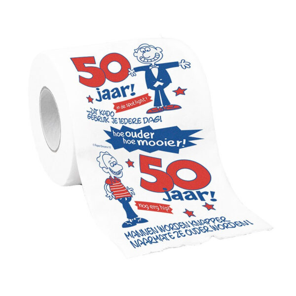 Rol Toiletpapier voor 50 jaar man - met grappige tekst - funcadeau -