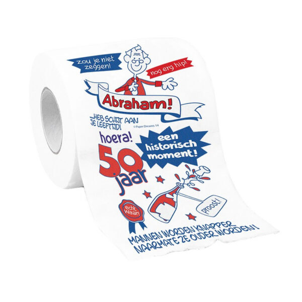 Paperdreams Toiletpapier 50 jaar - Abraham - versiering - grappig